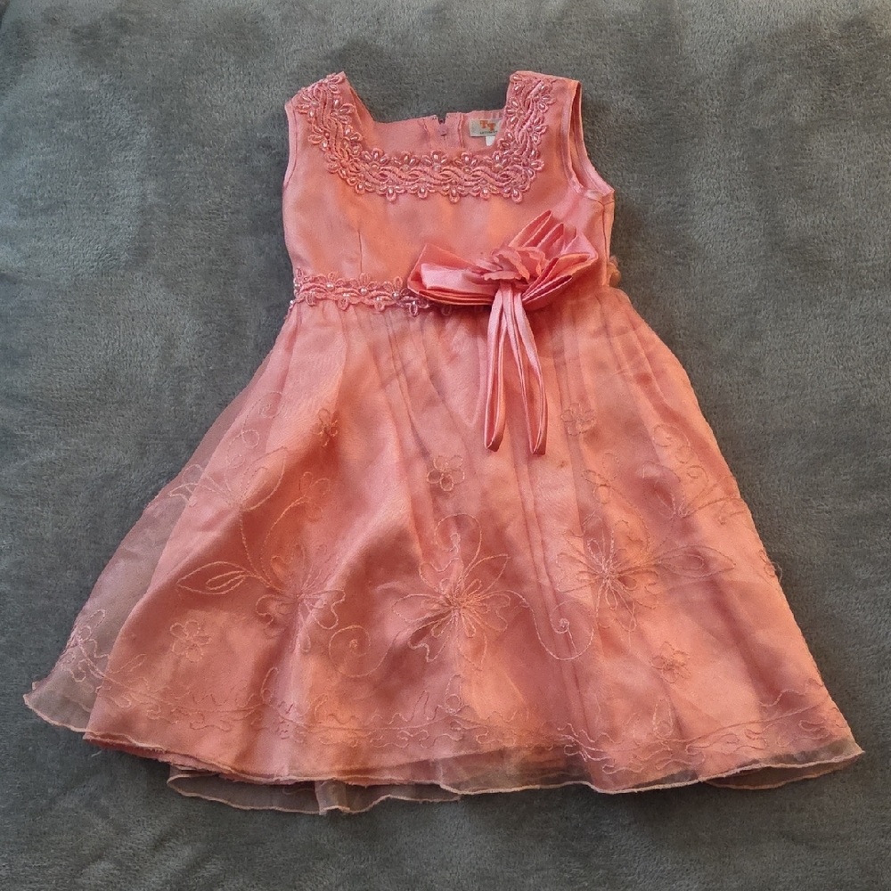 Charming Pink Formal Kids Dress with Bow